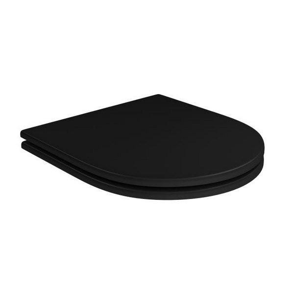 Assento Sanitário Poliéster Smart Close Fechamento Suave Carrara Preto Fosco para Bacia Deca - 1