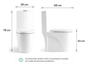Ver mais imagens de Vaso Sanitário Monobloco Cerâmica Confort Plus - Caixa Acoplada (Smart 250)
