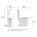 Ver mais imagens de Vaso Sanitário Monobloco Cerâmica Confort Plus - Caixa Acoplada (Smart 250)