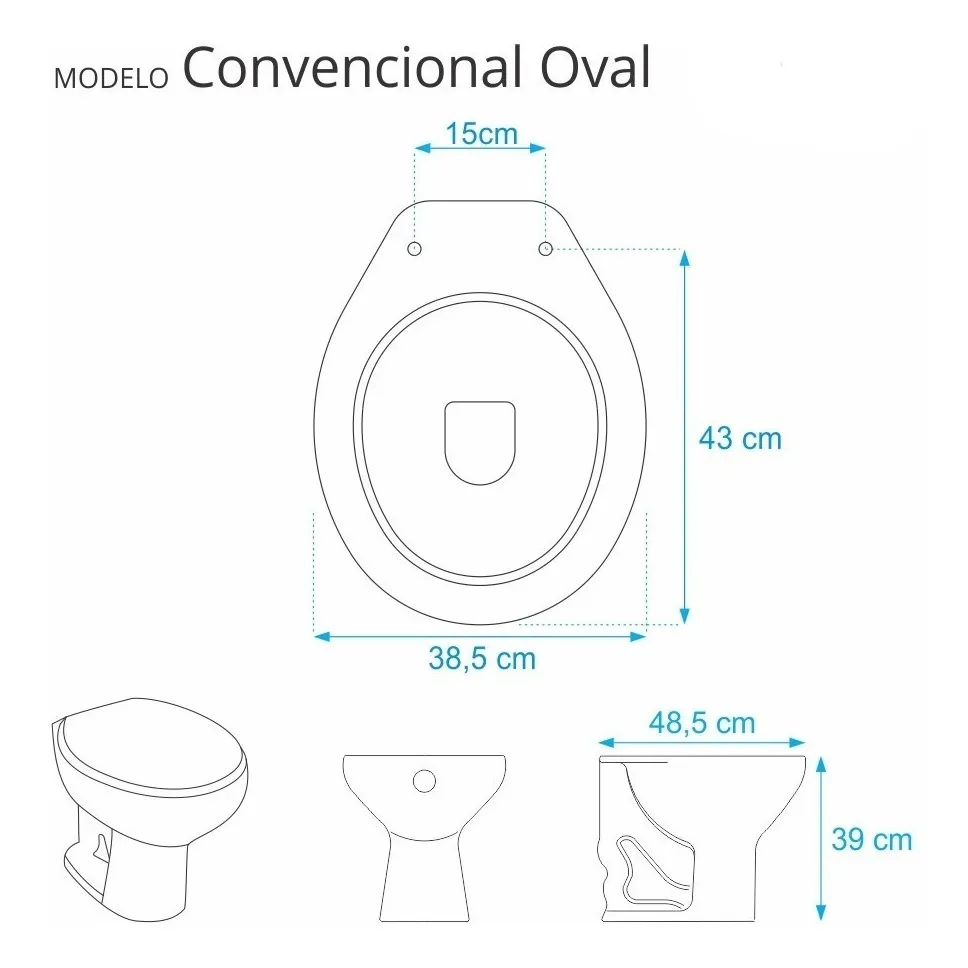 Assento Sanitário Tampa Universal Oval Laqueado Branco - 3