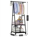 Ver imagem 5 de Arara de Roupas Cabideiro Sapateira Closet Multifuncional Prateleira com Rodas Organização Casa