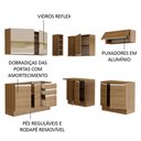 Ver imagem 5 de Armário de Cozinha Completa de Canto 349cm Rustic/Rustic/Crema Glamy Madesa 01