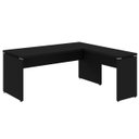 Ver imagem 3 de Mesa em L Pé Painel (Mesa 1,70m + Mesa Auxiliar) - s/ Gavetas - Preto / Preto - 26013