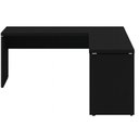 Ver mais imagens de Mesa em L Pé Painel (Mesa 1,70m + Mesa Auxiliar) - s/ Gavetas - Preto / Preto - 26013