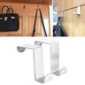 Kit 2 Ganchos 7,6x2,3cm Cabideiro Porta Armário Inox Multiuso sem Furar Parede Pendurar Bolsa - 5