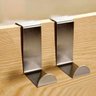 Kit 2 Ganchos 7,6x2,3cm Cabideiro Porta Armário Inox Multiuso sem Furar Parede Pendurar Bolsa - 2