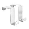 Kit 2 Ganchos 7,6x2,3cm Cabideiro Porta Armário Inox Multiuso sem Furar Parede Pendurar Bolsa - 1
