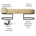 Ver imagem 3 de Banco Recamier Glow 138cm Cama Box Casal Queen Base Preto: Veludo Bege