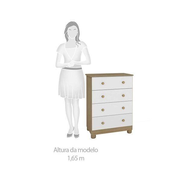 Quarto Completo com Guarda-Roupa 3 portas e minicama Uli e Cômoda Júnior simples Peroba Móveis - 7