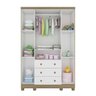 Quarto Infantil Com Guarda-Roupa Uli 04 Portas e Berço Uli Americano Móveis Peroba - Carvalho/Branco - 2