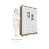 Quarto Infantil Com Guarda-Roupa Uli 04 Portas e Berço Uli Americano Móveis Peroba - Carvalho/Branco - 3