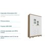 Quarto Infantil Com Guarda-Roupa Uli 04 Portas e Berço Uli Americano Móveis Peroba - Carvalho/Branco - 5