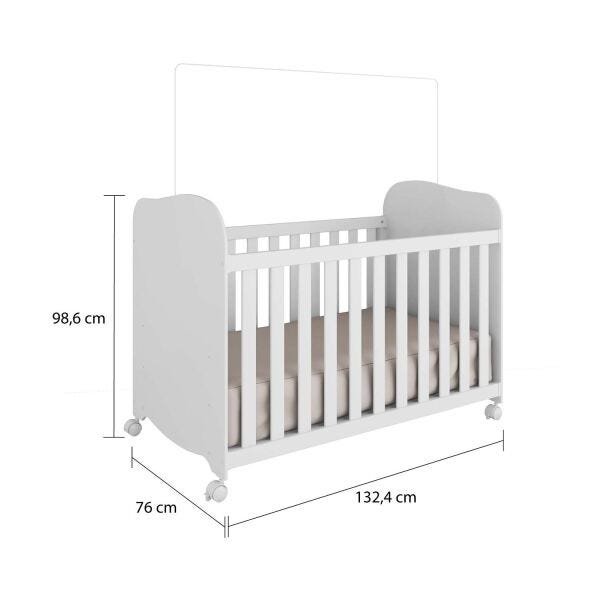 Quarto Infantil Com Guarda-Roupa Uli 03 Portas Cômoda Uli e Berço Uli Americano Branco Móveis - Bran - 9