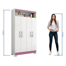 Armário Multiuso Nt 4040 - Branco / Rosa - Notável - 4