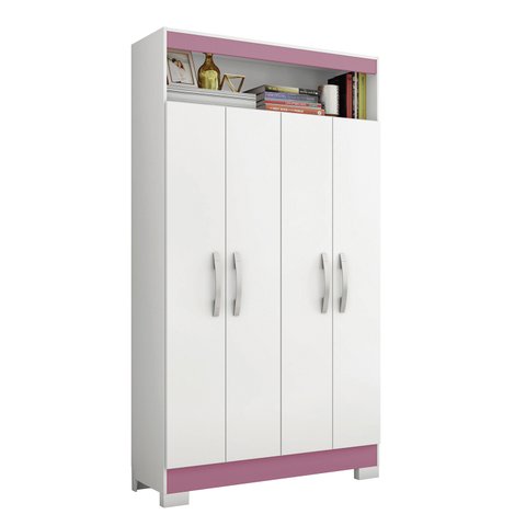 Armário Multiuso Nt 4040 - Branco / Rosa - Notável