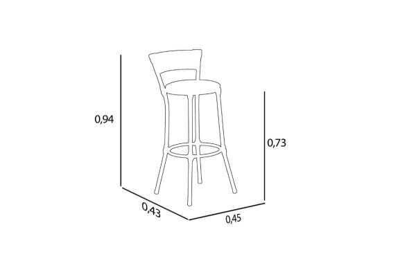 Banqueta Alta  Forts Fibra Sintética Para Lanchonete, Cozinha, Bar, Edícula, Balcão, Restaurante, Ár - 3