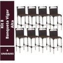 Ver imagem 2 de Kit 8 Banquetas Vigor Alta Alumínio Fibra Varanda Área Festa