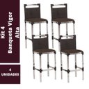 Ver imagem 2 de Kit 4 Banquetas Vigor Alta Alumínio Fibra Sintética Varanda