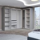 Ver imagem 5 de Guarda-roupa Casal Modulado Odisseia 9 Portas 2 Gavetas com Espelho Onix - Panorama Móveis