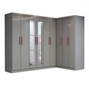 Ver imagem 3 de Guarda-roupa Casal Modulado Odisseia 9 Portas 2 Gavetas com Espelho Onix - Panorama Móveis