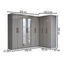 Ver imagem 4 de Guarda-roupa Casal Modulado Odisseia 9 Portas 2 Gavetas com Espelho Onix - Panorama Móveis