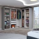 Ver imagem 2 de Guarda-roupa Casal Modulado Odisseia 9 Portas 2 Gavetas com Espelho Onix - Panorama Móveis