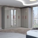 Ver imagem 1 de Guarda-roupa Casal Modulado Odisseia 9 Portas 2 Gavetas com Espelho Onix - Panorama Móveis