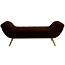 Ver imagem 3 de Kit Cabeceira Cama Box Casal 195cm Madrid com Puff Recamier Santorini Couríssimo Marrom