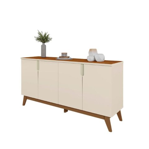 Aparador Buffet Recife Off White Canela Decorativo Moderno