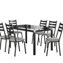 Ver imagem 2 de Conjunto Mesa Malva 140x80cm com 6 Cadeiras New Preto/Grafiato