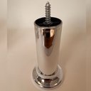 Ver imagem 2 de Kit 12 Pés Cromados Redondo Rosqueável 8 Cm P01 Sofá Poltrona - Inoviza