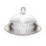 Queijeira de Cristal Tampa e Fio de Ouro 20cm X 13,5cm - 1