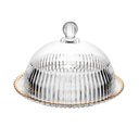 Ver imagem 1 de Queijeira de Cristal Tampa e Fio de Ouro 20cm X 13,5cm