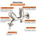 Ver imagem 3 de Torneira Parede para Tanque com Saída para Máquina Concept 26234 Meber - Cromado