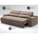 Ver imagem 5 de Sofá com Porta Copos e Carregador Usb Retrátil e Reclinável Murano 2,00m Velosuede Marrom -