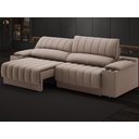 Ver imagem 1 de Sofá com Porta Copos e Carregador Usb Retrátil e Reclinável Murano 2,00m Velosuede Marrom -