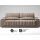 Ver imagem 4 de Sofá com Porta Copos e Carregador Usb Retrátil e Reclinável Murano 2,00m Velosuede Marrom -