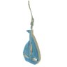 Escultura Barco Decorativo Madeira Azul 15x11cm Florarte - 1