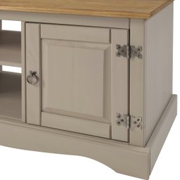 Rack de Madeira Maciça com 2 Portas Cinza Lavado - 6