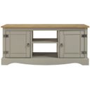 Ver imagem 2 de Rack de Madeira Maciça com 2 Portas Cinza Lavado