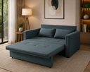 Ver imagem 2 de Sofá Cama Casal 2 Lugares Quarto Sala Kitnet Sleep Azul - Larbelle