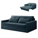 Ver imagem 1 de Sofá Cama Casal 2 Lugares Quarto Sala Kitnet Sleep Azul - Larbelle