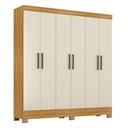 Ver imagem 1 de Guarda Roupa Casal Prático 6 Portas Cinamon Touch/off White - Demóbile