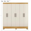 Ver imagem 7 de Guarda Roupa Casal Prático 6 Portas Cinamon Touch/off White - Demóbile
