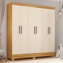 Ver imagem 2 de Guarda Roupa Casal Prático 6 Portas Cinamon Touch/off White - Demóbile