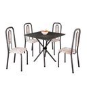 Ver imagem 2 de Conjunto Sala de Jantar com 4 Cadeiras Lívia Prata/Bege