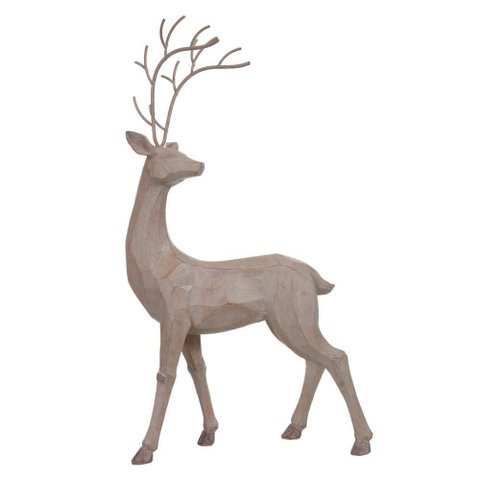 Escultura Resina Natal Rena Rustica (bege)