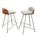 Ver imagem 3 de Kit 2 Banquetas para Balcão Cozinha Pés em Aço Nobre Varanda Bar Alta Luxo Sacada Hall Área Gourmet