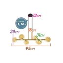 Ver imagem 2 de Pendente Abaporu Metal Bronze e 6 Cúpulas de Vidro Âmbar para G9 St1864