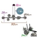 Ver imagem 2 de Pendente Abaporu Preto 110cm 8xg9 200w - Hl004b - Bella
